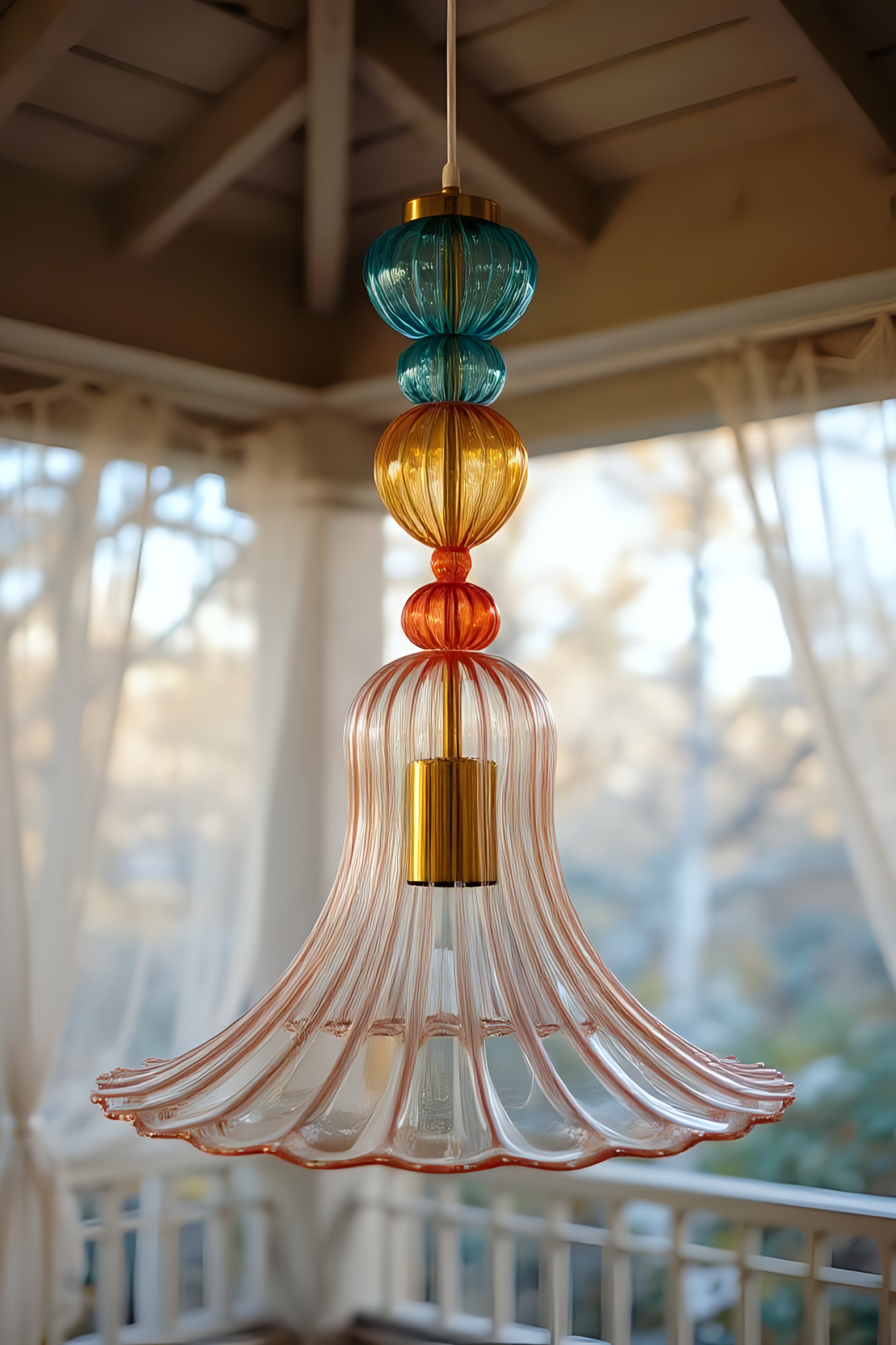 Colorful Blown Glass Pendant Light